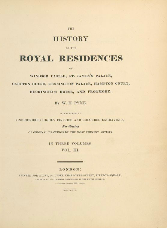 The History of the Royal Residences - Reprint